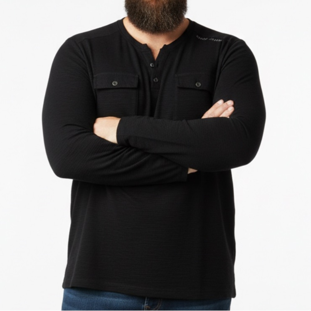 Guess long sleeve shirt black cotton small
